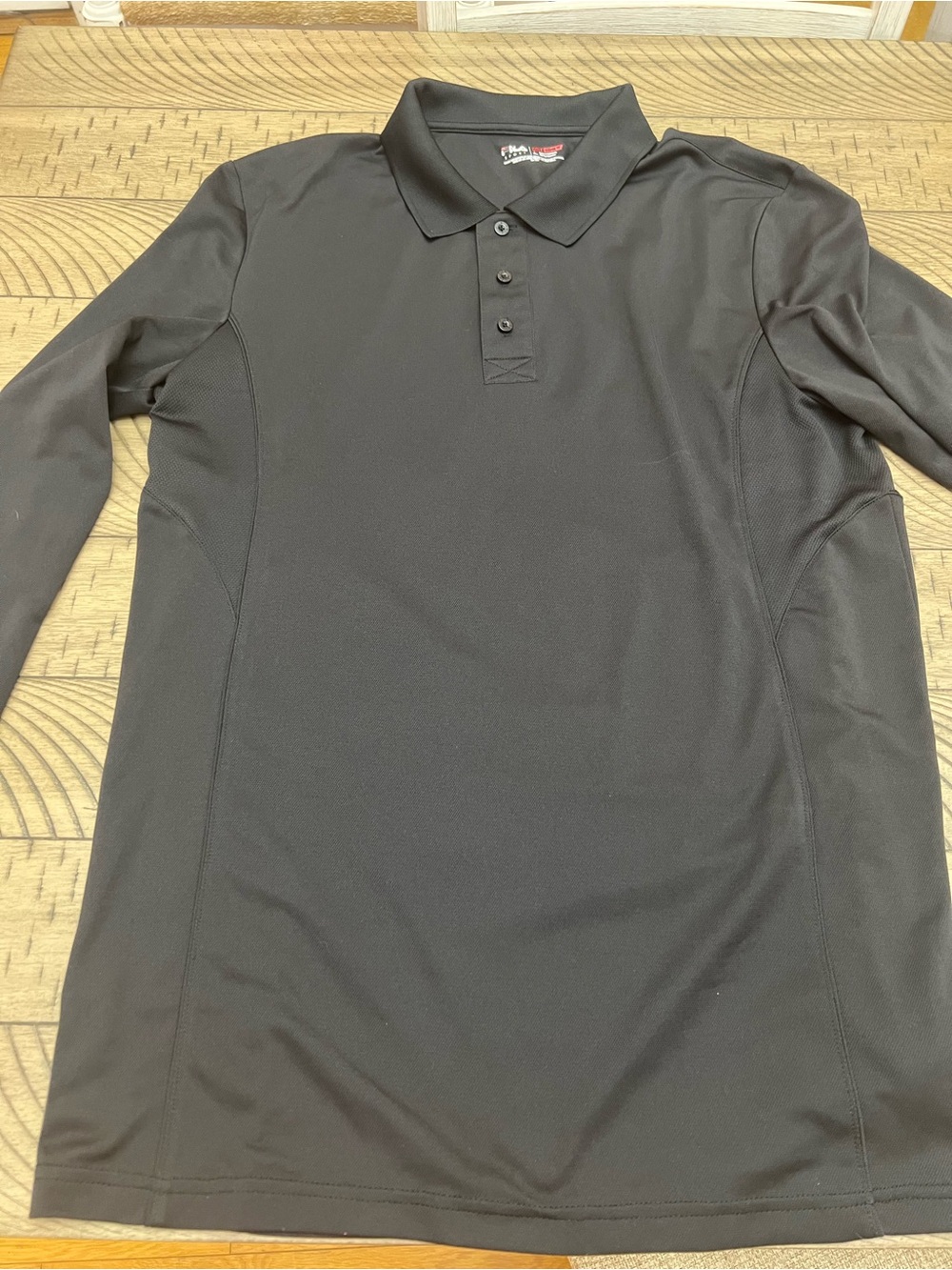 Fila Black Long-Sleeve Performance Polo